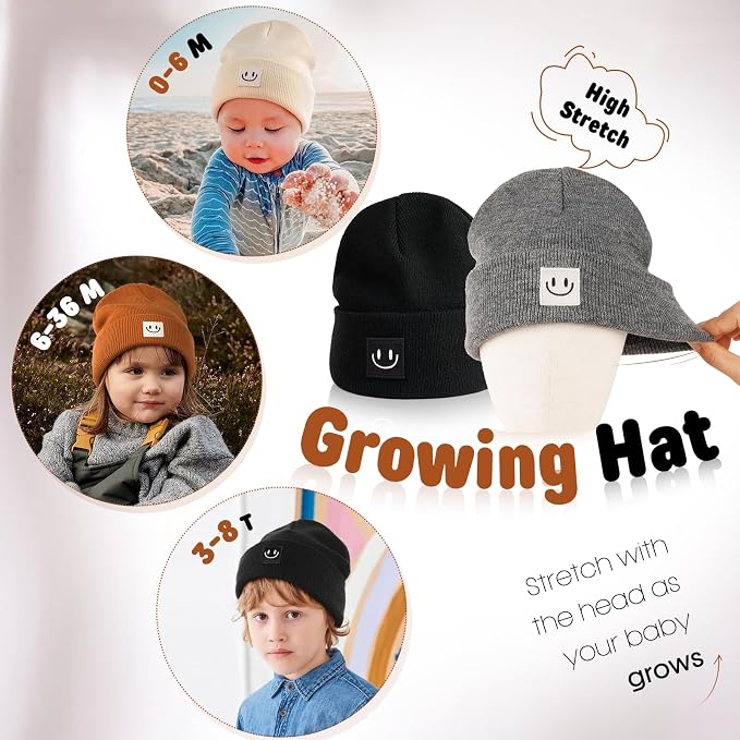 FURTALK Baby Beanie Cute Toddler Winter Hat Knit Boys Girls Warm 2 Pack Kids - Image 3