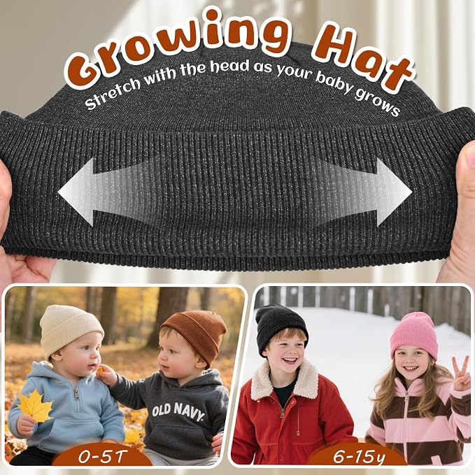 ZOORON Toddler Beanie Baby Boys Girls Beanies Kids Winter Hats Children Knit - Image 3