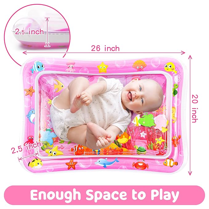 Tummy Time Water Mat for Girl, Baby Girl Toys for 0, 12 Months, Baby Girl Gifts - Image 6