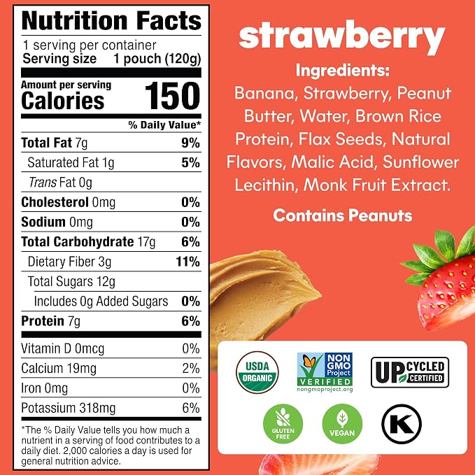 Noka Superfood Fruit & Nut Butter Smoothie Pouches, Healthy Snacks 6 Pack - Image 2