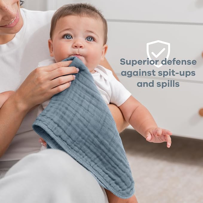 Comfy Cubs Muslin Burp Cloths 20" x 10", Ultra Absorbent 100% Cotton - Image 4