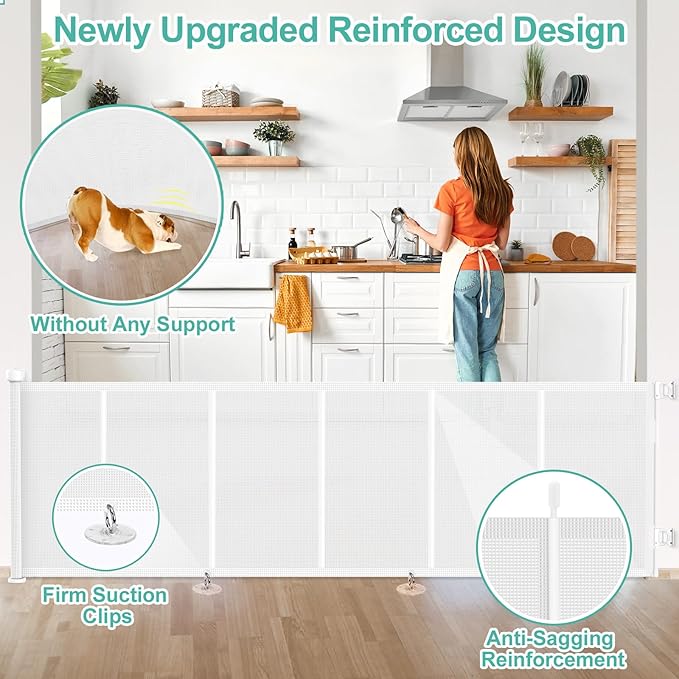 Upgrade 120 inch Retractable Baby Gates, EZIGO Extra Wide Baby Gate - Image 3