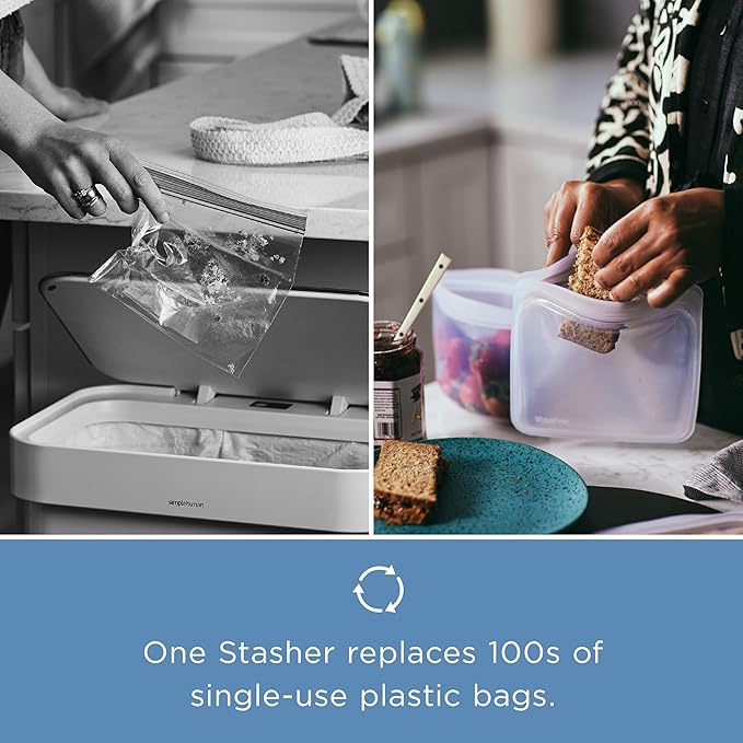 Stasher Premium Silicone Reusable Food Storage Bowl, Deep Ocean, Sous Vide - Image 8