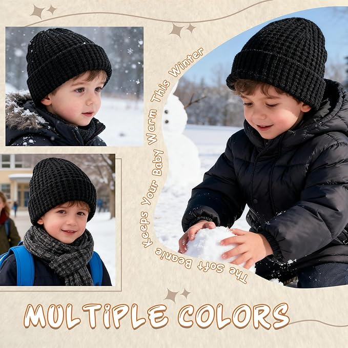 Toddler Beanie Baby Beanies for Kids Boys Winter Hat Girl Cute Kintted Beanie - Image 5