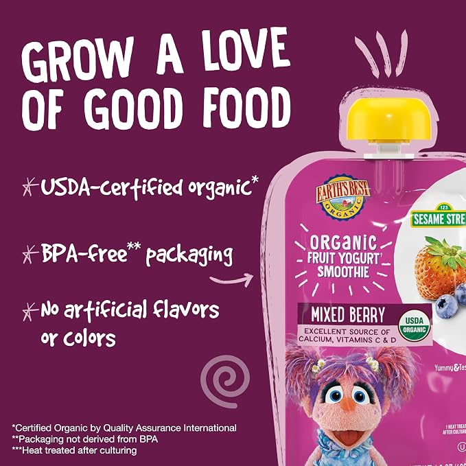 Earth's Best Organic Yogurt Smoothie Pouches, 24+ Months, Fruit and Yogurt - Image 6