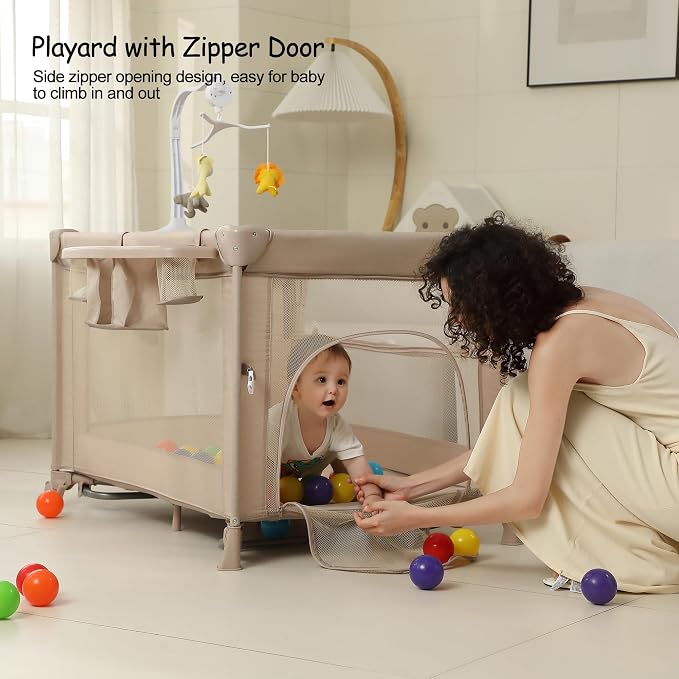 5 in 1 Pack and Play, Baby Bassinet Bedside Sleeper, Baby Playard, Bedside Crib - Image 5