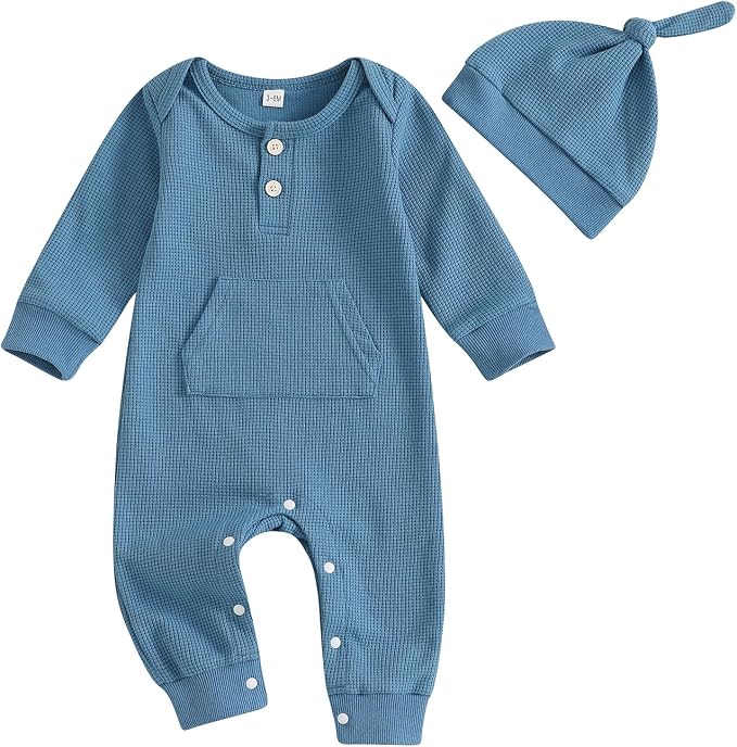 Kuriozud Newborn Infant Unisex Baby Boy Girl Clothes Button Romper Jumpsuit by Kuriozud