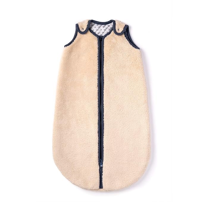 baby deedee Sleep Nest Teddy Baby Sleeping Bag, Oatmeal Navy - Image 4