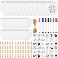 NACHLYNN 165 Pcs White Baby Bibs Baby Shower Games Set Including 36 Blank Baby by Createyourownlifestory