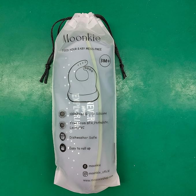 Moonkie Silicone Baby Bibs Set Of 2 | BPA Free Waterproof | Soft Flexible - Image 10