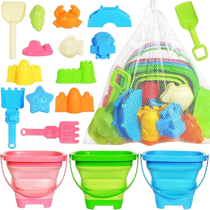 Collapsible Beach Sand Toys for Kids Toddlers, Travel Beach Toys - Image 9