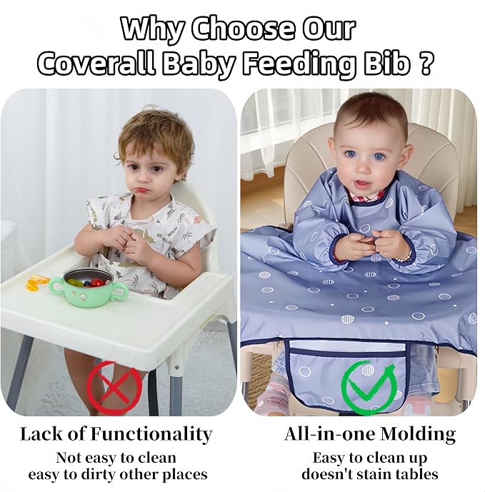 MOTEERLLU Coverall Baby Feeding Bib - Image 4