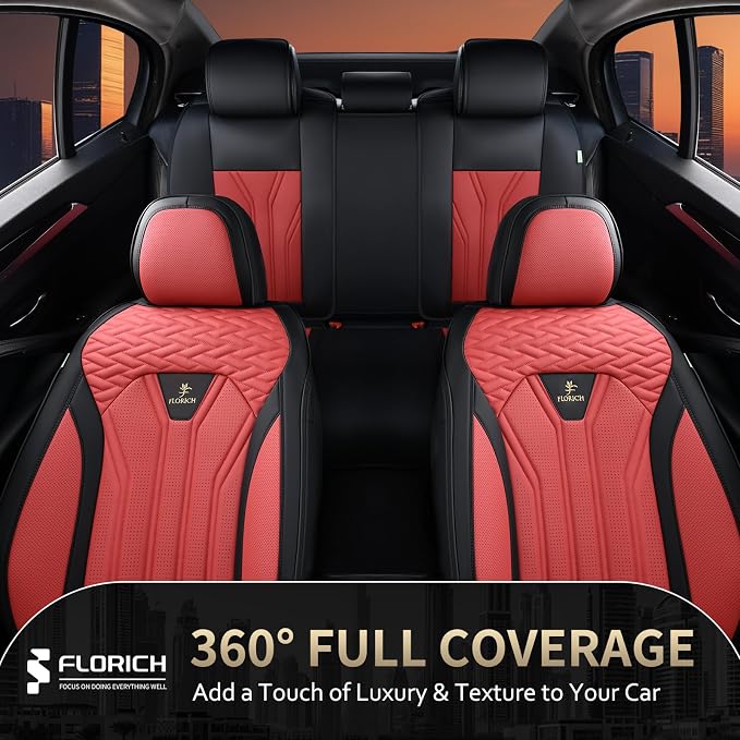 FLORICH Leather Seat Covers, Car Seat Covers Full Set, Car Seat Protectors 5 - Image 8
