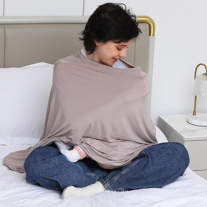 Multi-use Nursing Cover for Breastfeeding, 360°Full Coverage Nursing Poncho - Image 6