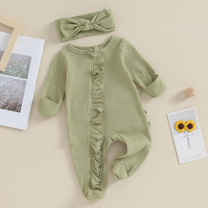 CIYCUIT Baby Girls Cactus Footies Newborn Zip Up Onesie Romper - Image 6