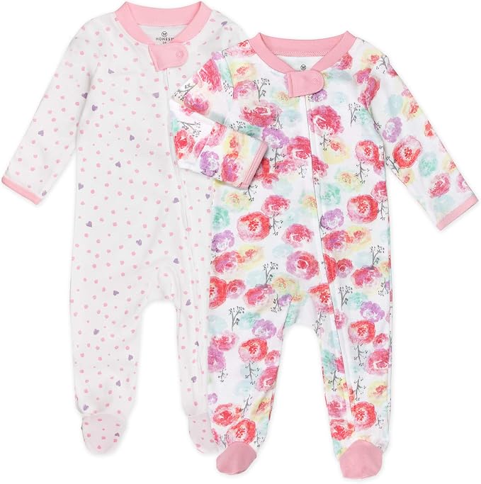 HonestBaby Sleep and Play Footed Pajamas One-Piece Sleeper Jumpsuit Zip-Front by HonestBaby