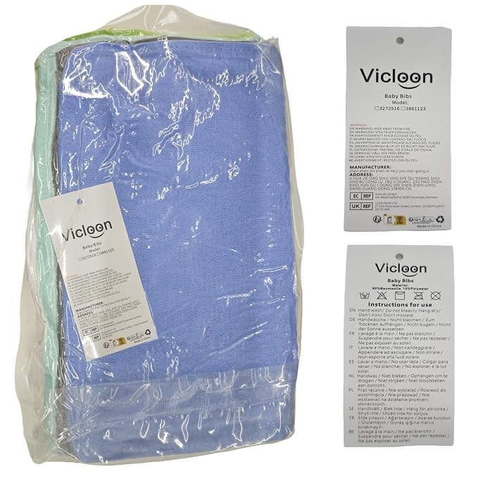 Vicloon Baby Bibs, Baby Bibs for Boys, Terry Drool Cotton Bibs Waterproof - Image 8
