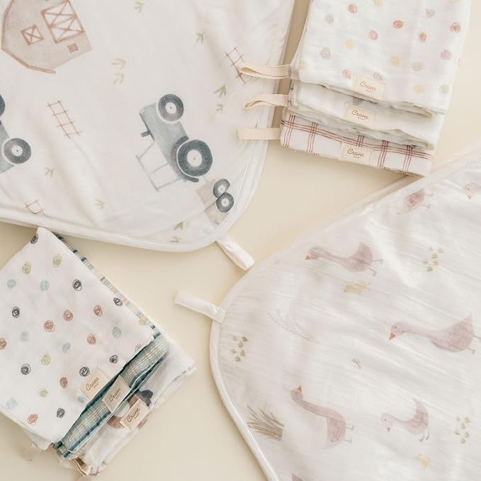 Crane Baby Hooded Towel & Washcloth Set, Charlie Farmhouse Goose Hooded Baby - Image 5
