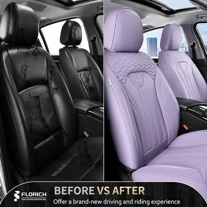 FLORICH Car Seat Covers, Leather Front Seat Cover, Automotive Seat Cover 2 Pack - Image 7