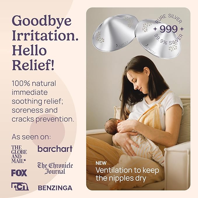 Silver Nipple Covers Breastfeeding: Pure 999 Silver Nipple Shield | Silver - Image 2