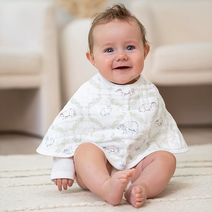 aden + anais Essentials Burpy Bib, 100% Cotton Muslin, Soft Absorbent 4 Layers - Image 3