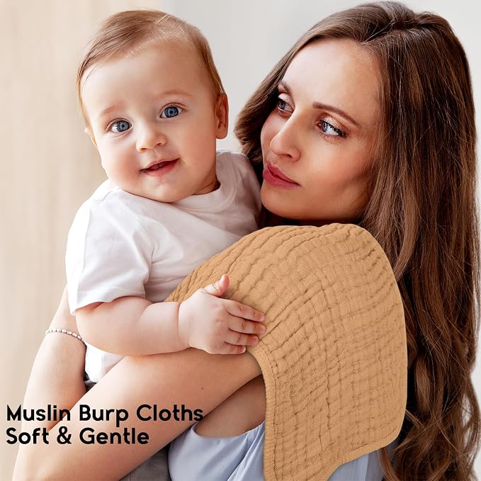 Muslin Burp Cloths for Baby 100% Cotton Burping Cloths for Boys Girls Large - Image 2