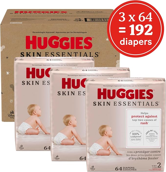 Huggies Size 2 Diapers, Skin Essentials Baby Diapers, Size 2, Packaging May Vary - Image 2