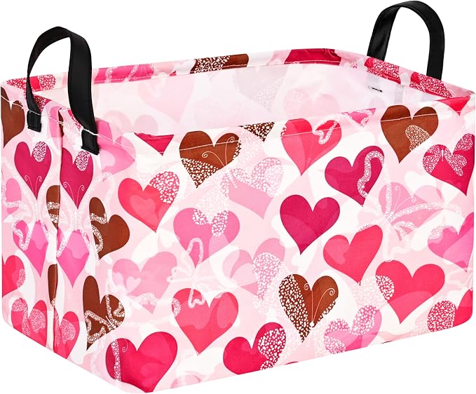 Rectangle Heart Partten Kids Gift Home Shelf Storage Basket Organizer Box by Unknown