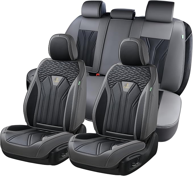 FLORICH Leather Seat Covers, Seat Covers Full Set, Car Seat Protectors 5 Seats by FLORICH