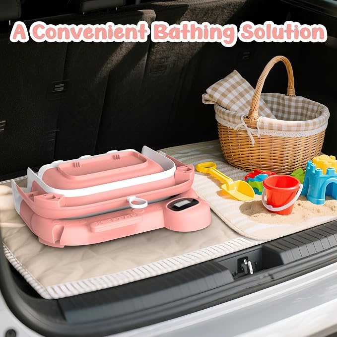 Collapsible Baby Bathtub for Newborn to Toddler, Portable Baby Bath Tub for - Image 7