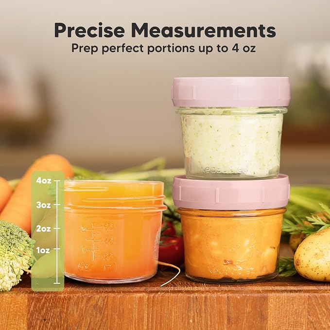 KeaBabies 12pk 4oz Glass Baby Food Containers - Image 3