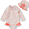 Infant Baby Girl Swimsuit One-Piece Long Sleeve Rash Guard by YOUNGERTREE