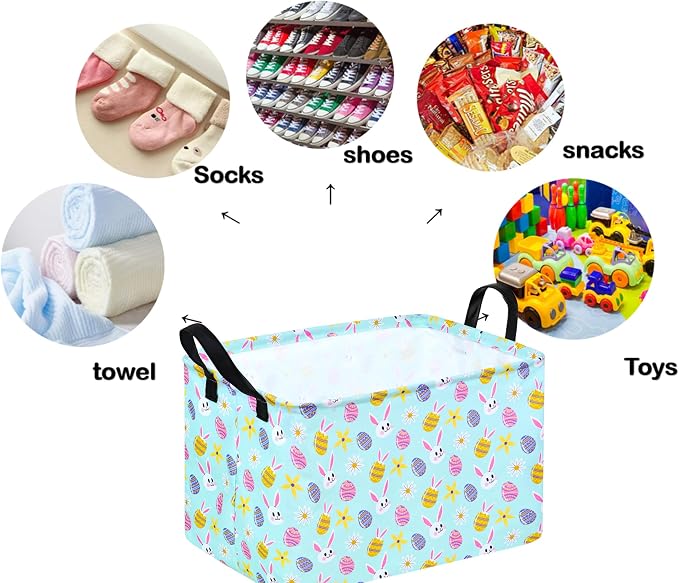 Easter Gift Basket Eggs Storage Basket Kids Toys Storage Basket Organizer Box - Image 7