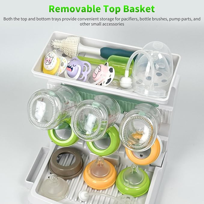Baby Bottle Drying Rack for 6 Bottles, Vertical Cup Drying Holder, Space Saving - Image 6