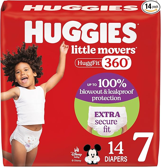 Huggies Size 7 Baby Diapers, Little Movers HuggFit 360° Baby Diapers by Huggies%C2%AE