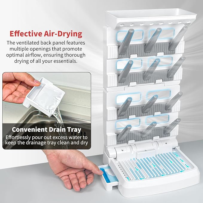 Baby Bottle Drying Rack for 12 Bottles, Space Saving Countertop Vertical - Image 4