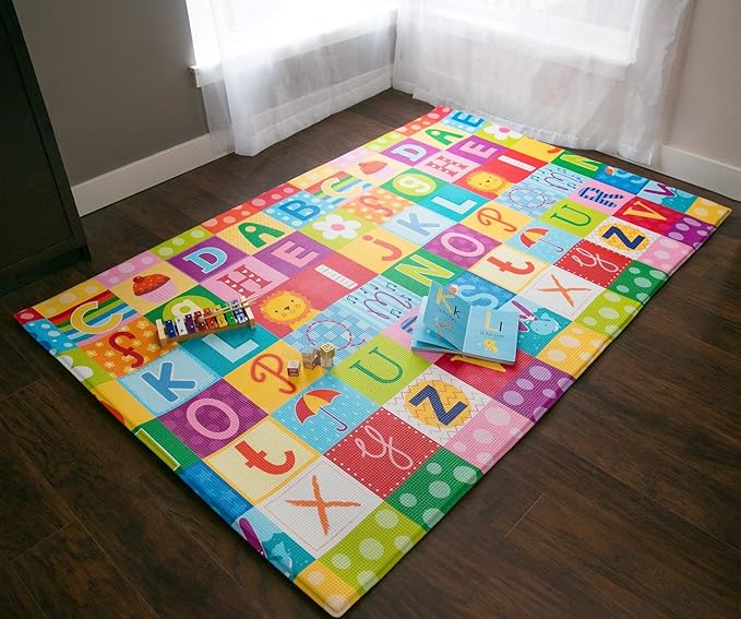 Baby Care Play Mat 82'' x 55'' Original One-Piece Reversible Rollable - Image 3