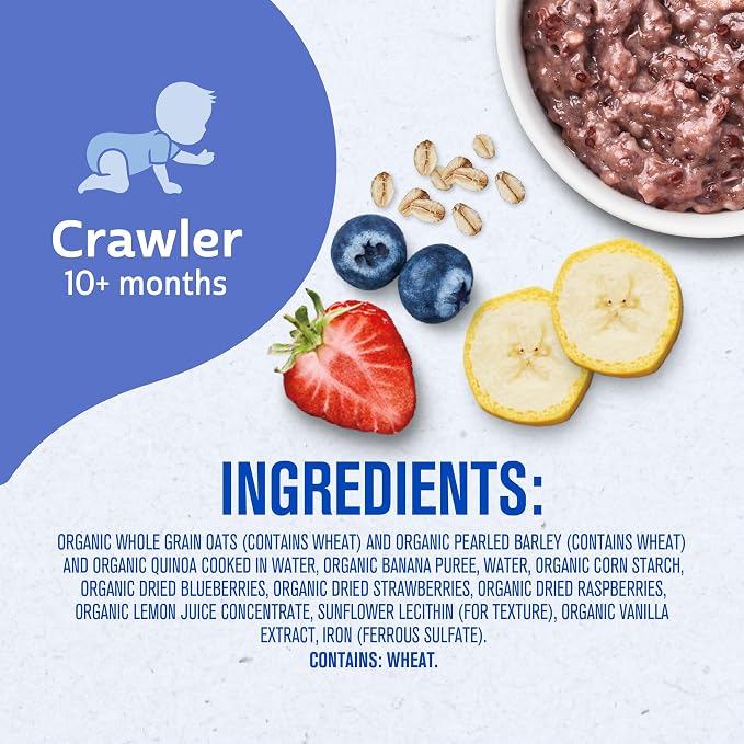 Gerber Stage 3 Baby Food, Organic Morning Bowl, Oats Barley & Quinoa, Baby - Image 9