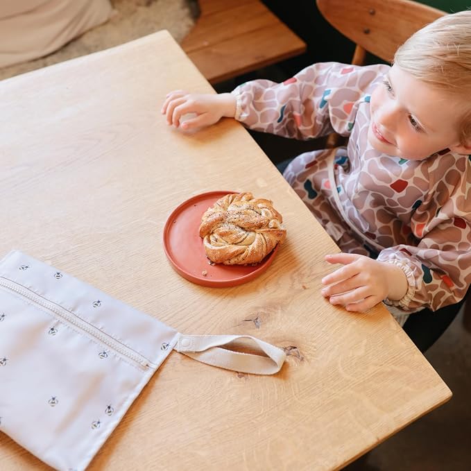 mushie Long Sleeve Baby Bib | Water Resistant Adjustable Fit - Image 4