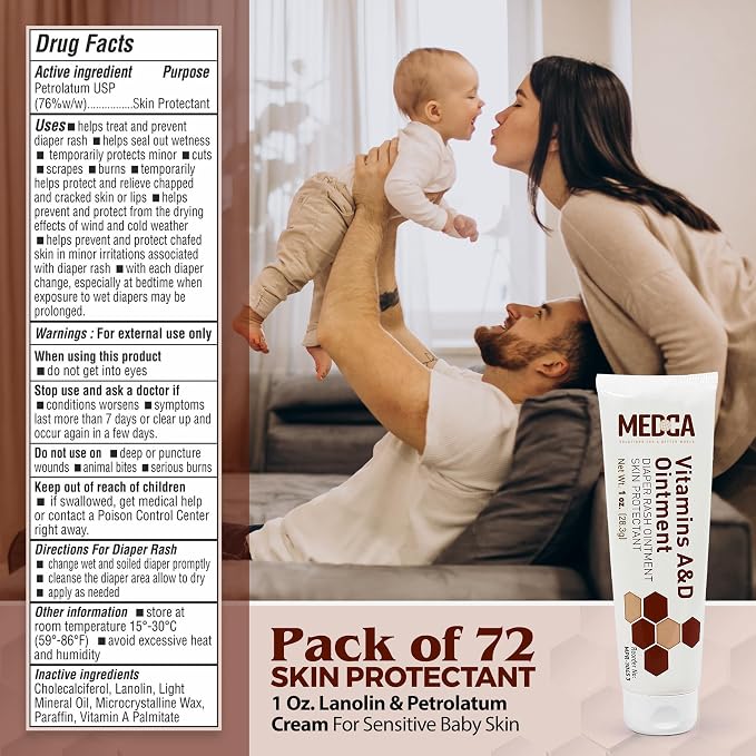 MEDca Vitamin A & D Diaper Rash Ointment- Protectant Cream - Image 4