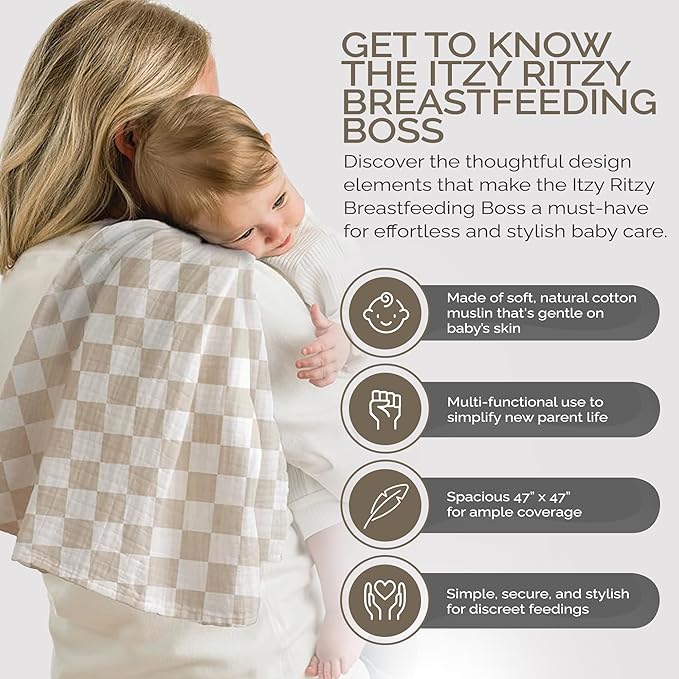 Itzy Ritzy Breastfeeding Boss Multi-Use Cover – A Nursing Cover, Car Seat Wrap - Image 3