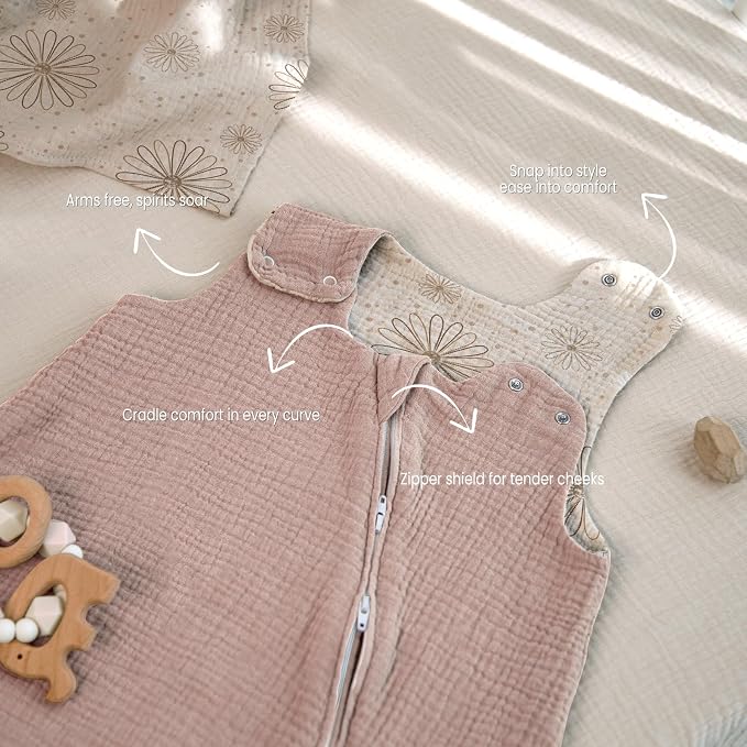 lulumoon Sleep Sack Muslin for Baby: Cotton Wearable Blanket for 3-9 Months - Image 7