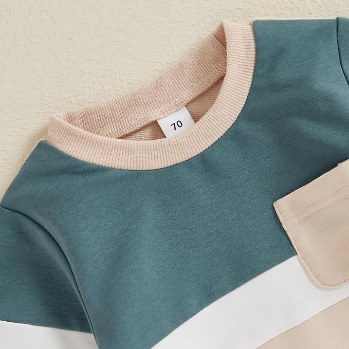 Toddler Baby Boy Fall Outfits Long Sleeve Crew Neck Pullover Sweatshirt + - Image 3