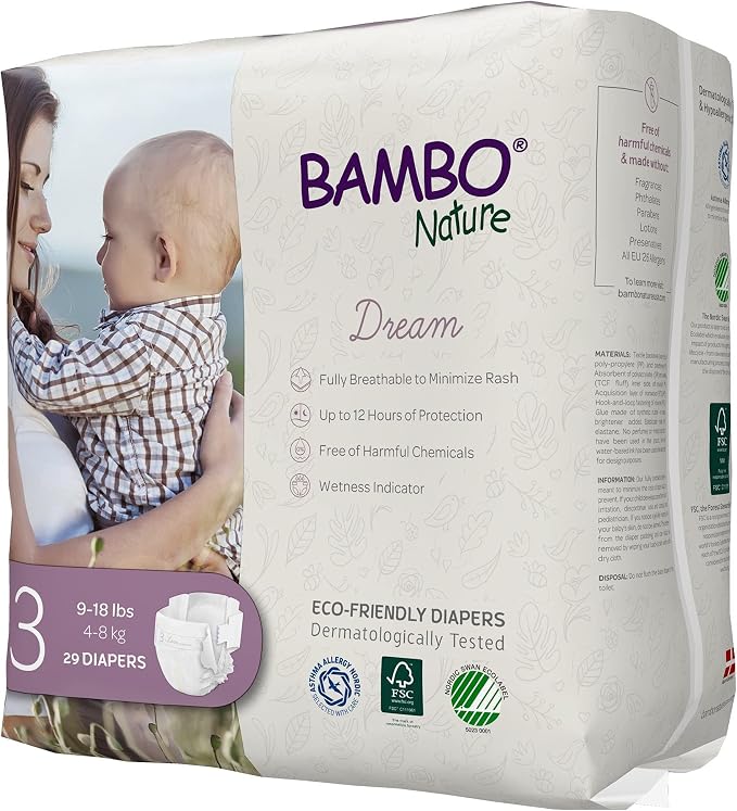 Bambo Nature Hypoallergenic Dream Baby Diapers, Premium Eco-Labeled Sustainable - Image 4