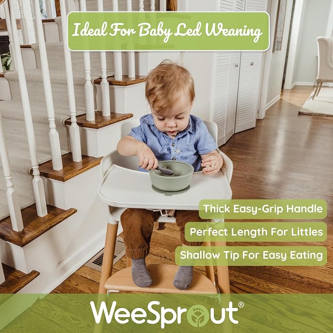 WeeSprout Baby Spoons for Self Feeding 6 Months +, Soft & Durable Silicone - Image 3