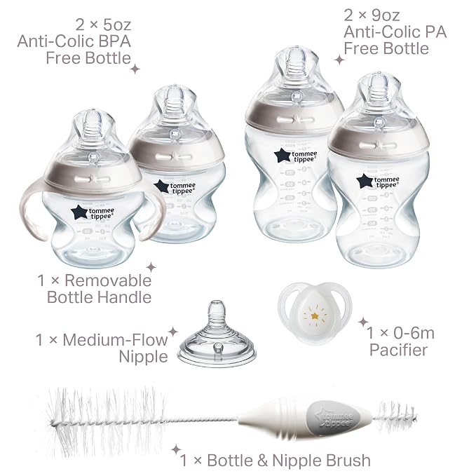 Tommee Tippee Natural Start Baby's First Bottle and Pacifier 8 Piece Set - Image 2