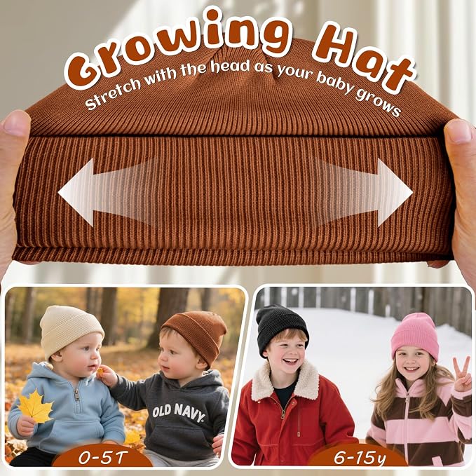 ZOORON Toddler Beanie Baby Boys Girls Beanies Kids Winter Hats Children Knit - Image 3