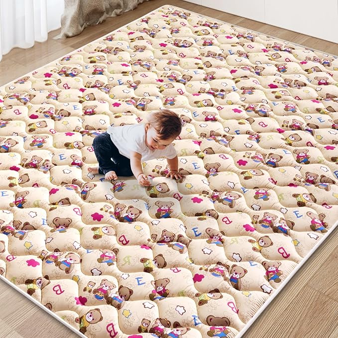 Baby Play Mat - 6ft X 4ft, Premium Thicker Foam One-Piece Crawling Mat by VibeBear