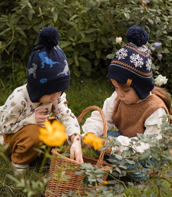 LMLALML Boys Winter Hat Earflap Knitted Beanie - Image 5