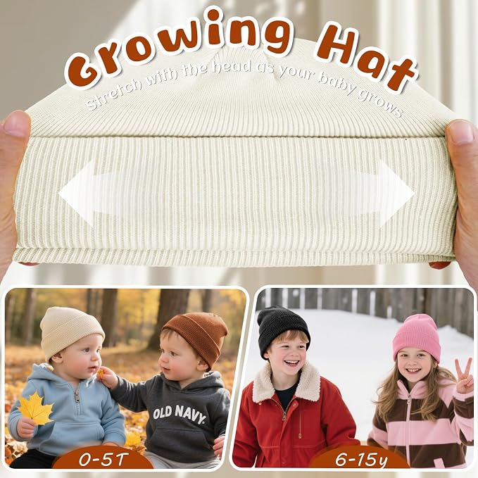 ZOORON Toddler Beanie Baby Boys Girls Beanies Kids Winter Hats Children Knit - Image 3